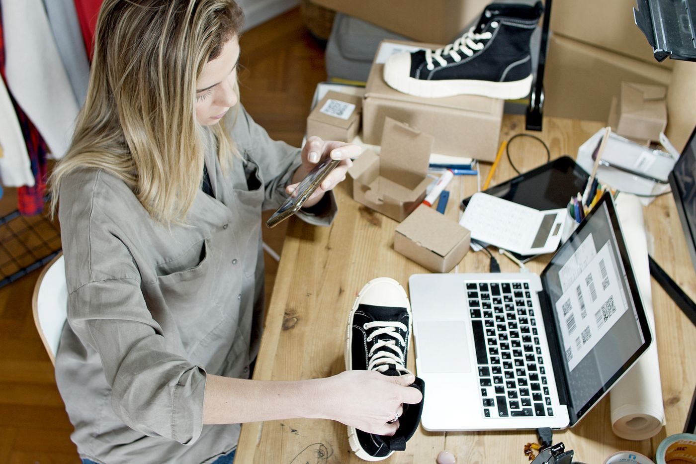 Business owner preparing product for a creator campaign